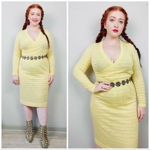 70’s Kollection Yellow Dress Wrap Medium Large
